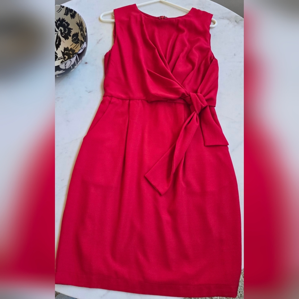 NWT Lulu's ruby red Sheath dress twist tie front Size Medium - Picture 8 of 9